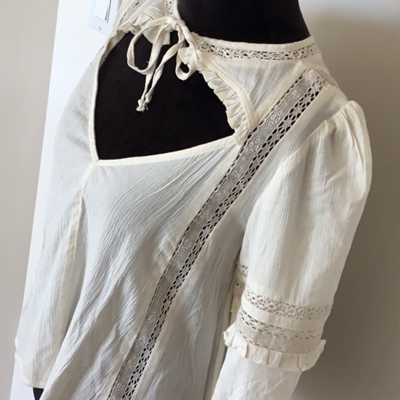 American Eagle embroidered top for women. Size S/P/CH. cream/white ❗️NEW no tags - Picture 4 of 12